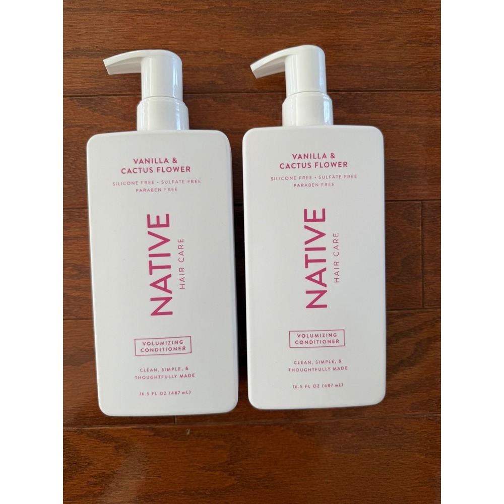 NATIVE Vanilla & Cactus Flower Volumizing Hair Conditioner 16.5oz NEW (Lot of 2)